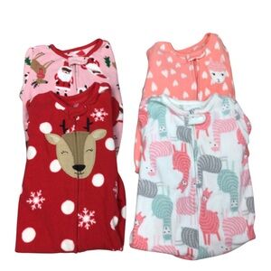 Just One You By Carter’s Footed Sleepwear PJ 18 month Girls Bundle of Four